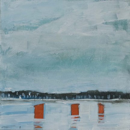 Framed Icefishing Village Print