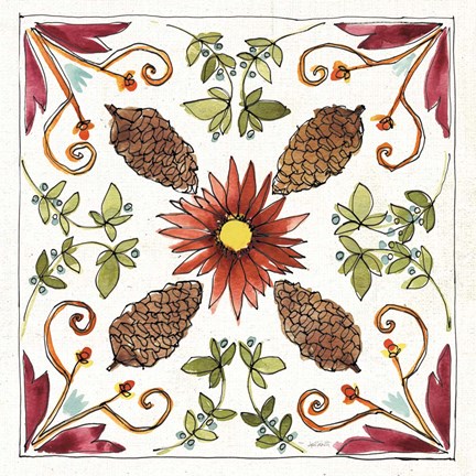 Framed Festive Foliage IX Print