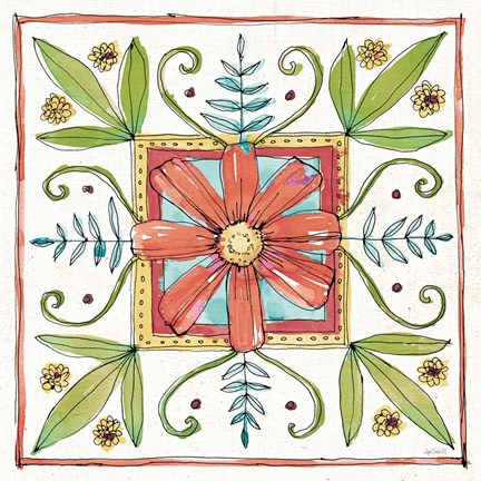 Framed Simply Petals XII Warm Print