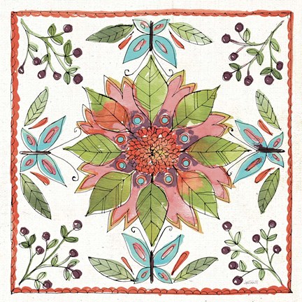 Framed Simply Petals IX Warm Print