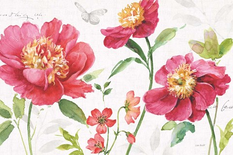 Framed Pink Garden I Print