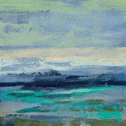 Framed Teal Wave II Print