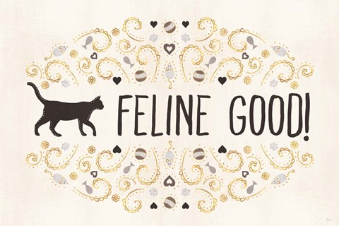 Framed Otomi Cats I Neutral Print