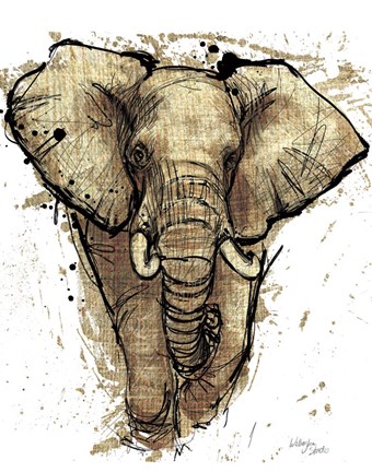 Framed Gold Africa I on White Crop Print