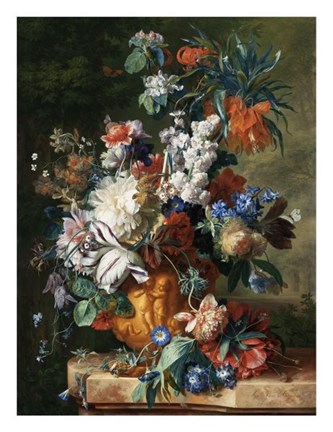 Framed Jan van Huysum, Bouquet of Flowers in an Urn Print