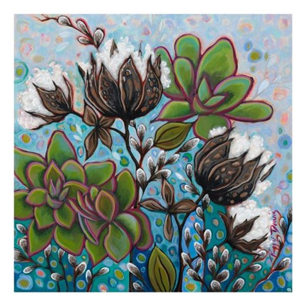 Framed Chantilly Blue Print