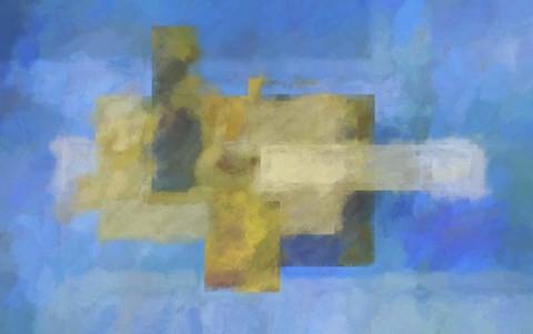 Framed Blue Abstract Painting Print