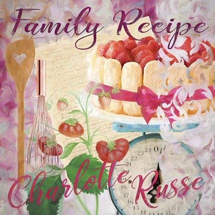 Framed Family Recipe Charlotte Russe Print