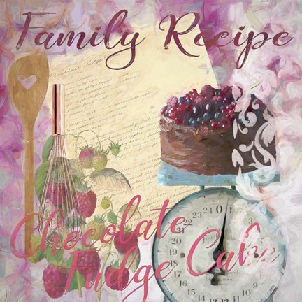 Framed Family Recipe Chocolate Fudge Cake Print