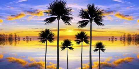 Framed Sunset Palms Print