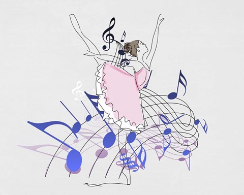 Framed Musical Ballerina Print