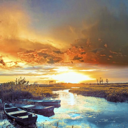 Framed Sun Down Light Print