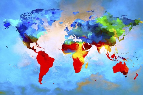 Framed Color Map Print