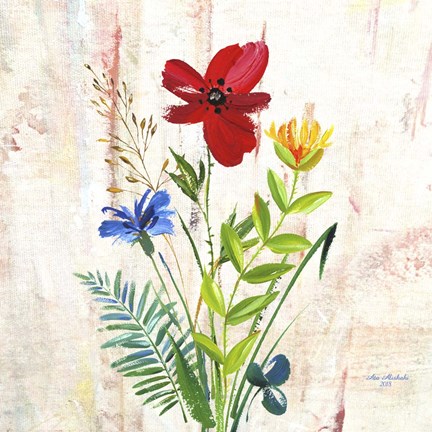 Framed Delicate Flowers Print