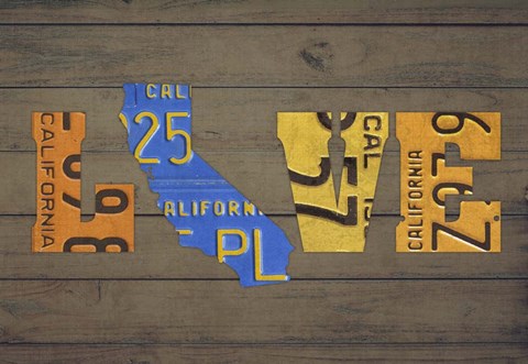 Framed CA State Love Print