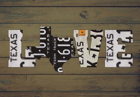 Framed TX State Love Print