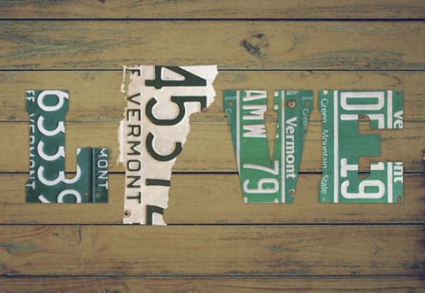 Framed VT State Love Print