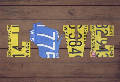 Framed WI State Love Print