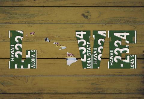 Framed HI State Love Print