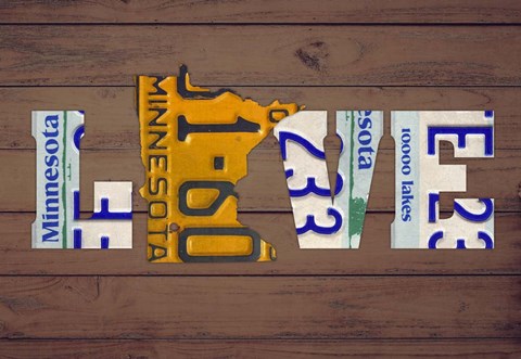 Framed MN State Love Print