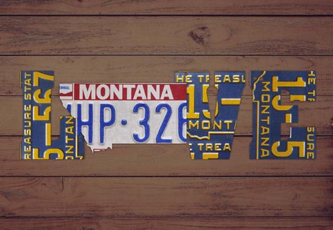 Framed MT State Love Print