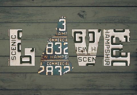 Framed NH State Love Print