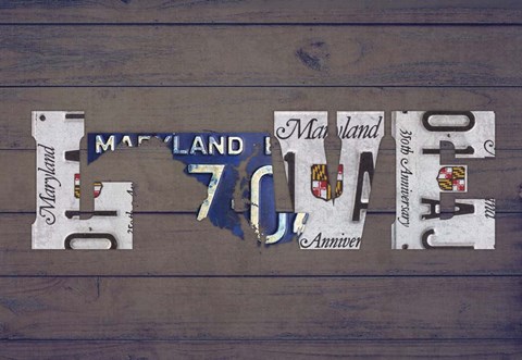 Framed MD State Love Print