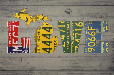 Framed MICH State Love Print