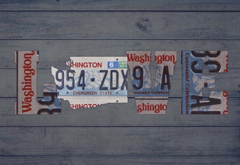 Framed WA State Love Print