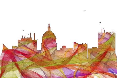 Framed Boise Idaho Skyline- Summer Swirl Print