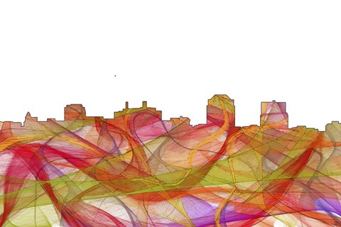 Framed Colorado Springs Colorado Skyline - Summer Swirl Print