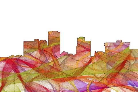 Framed Little Rock Arkansas Skyline - Summer Swirl Print