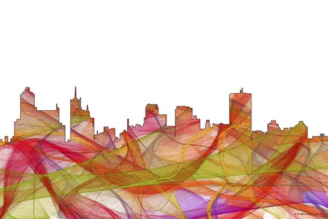 Framed Memphis Tennessee Skyline -Summer  Swirl Print