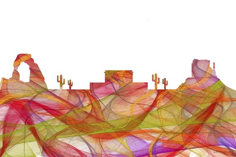 Framed Mesa Arizona Skyline - Summer Swirl Print