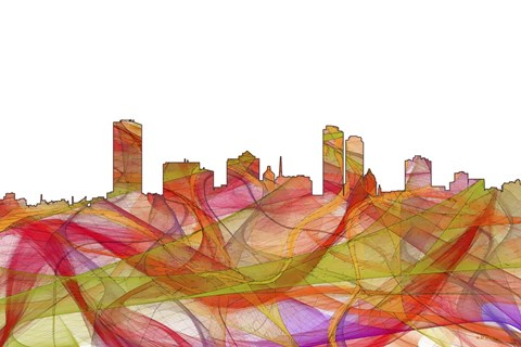 Framed Milwaukee Wisconsin Skyline - Summer Swirl Print