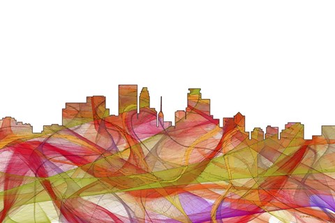 Framed Minneapolis Minnesota -Summer Swirl Print