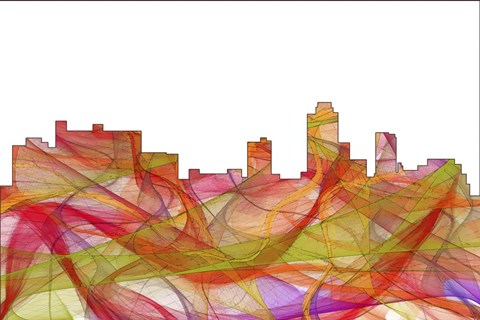 Framed New Brunswick New Jersey Skyline - Summer Swirl Print