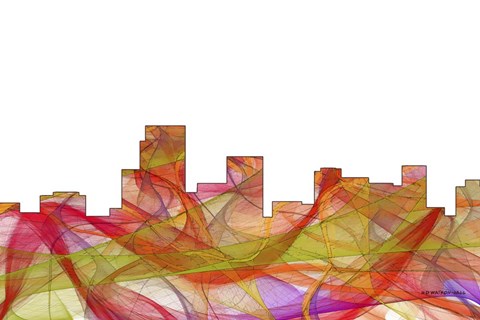 Framed Parsippany New Jersey Skyline  Summer Swirl Print