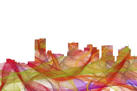 Framed Phoenix Arizona Skyline - Summer Swirl Print