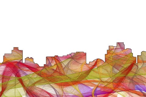 Framed Reno Nevada Skyline - Summer Swirl Print