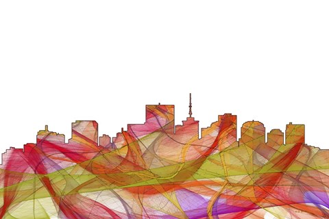 Framed Richmond Virginia Skyline - Summer Swirl Print