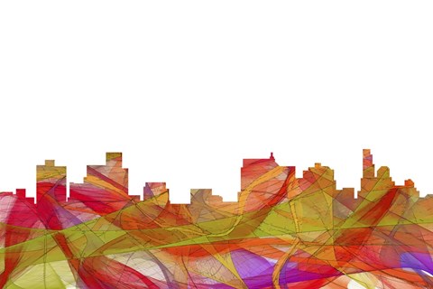 Framed Springfield Illinois Skyline. - Summer Swirljpg Print