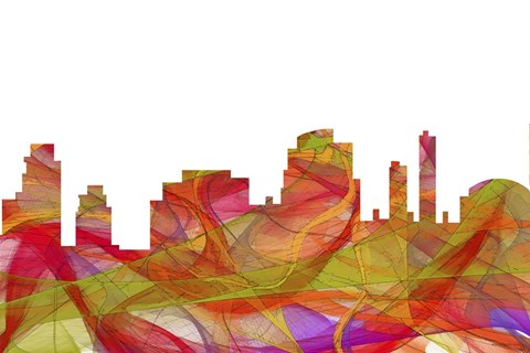 Framed Tempe Arizona Skyline - Summer Swirl Print