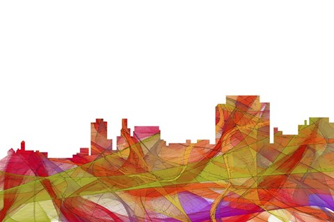 Framed Trenton New Jersey Skyline - Summer Swirl Print