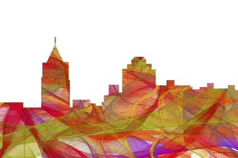 Framed Virginia Beach Virginia Skyline -  summer Swirl Print