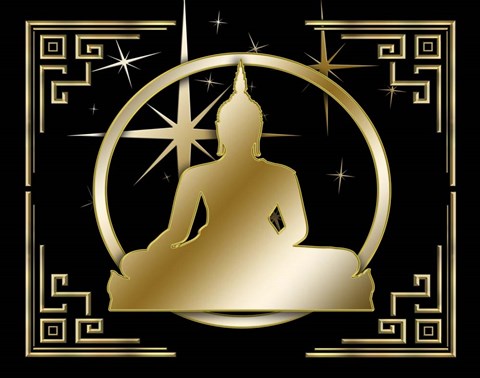 Framed Art Deco Buddha 3 Print