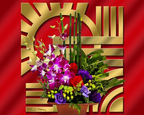 Framed Floral Arrangement Print