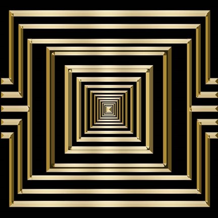 Framed Gold Deco 7 Print