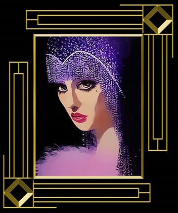 Framed Woman In Purple Hat Frame 3 Print