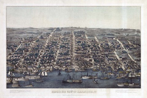 Framed Alexandria Va Forts Built To Defend Washington - Civil War 1863 Print